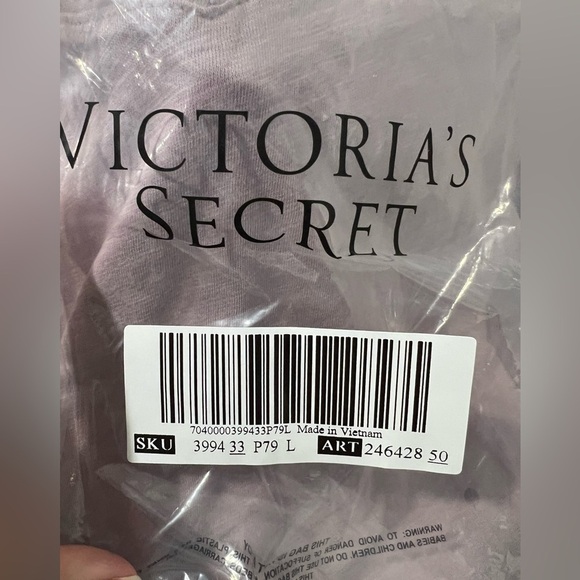 NEW NIP VS Victoria secret PINK shirt light mauve purple v-neck L large - Picture 6 of 6